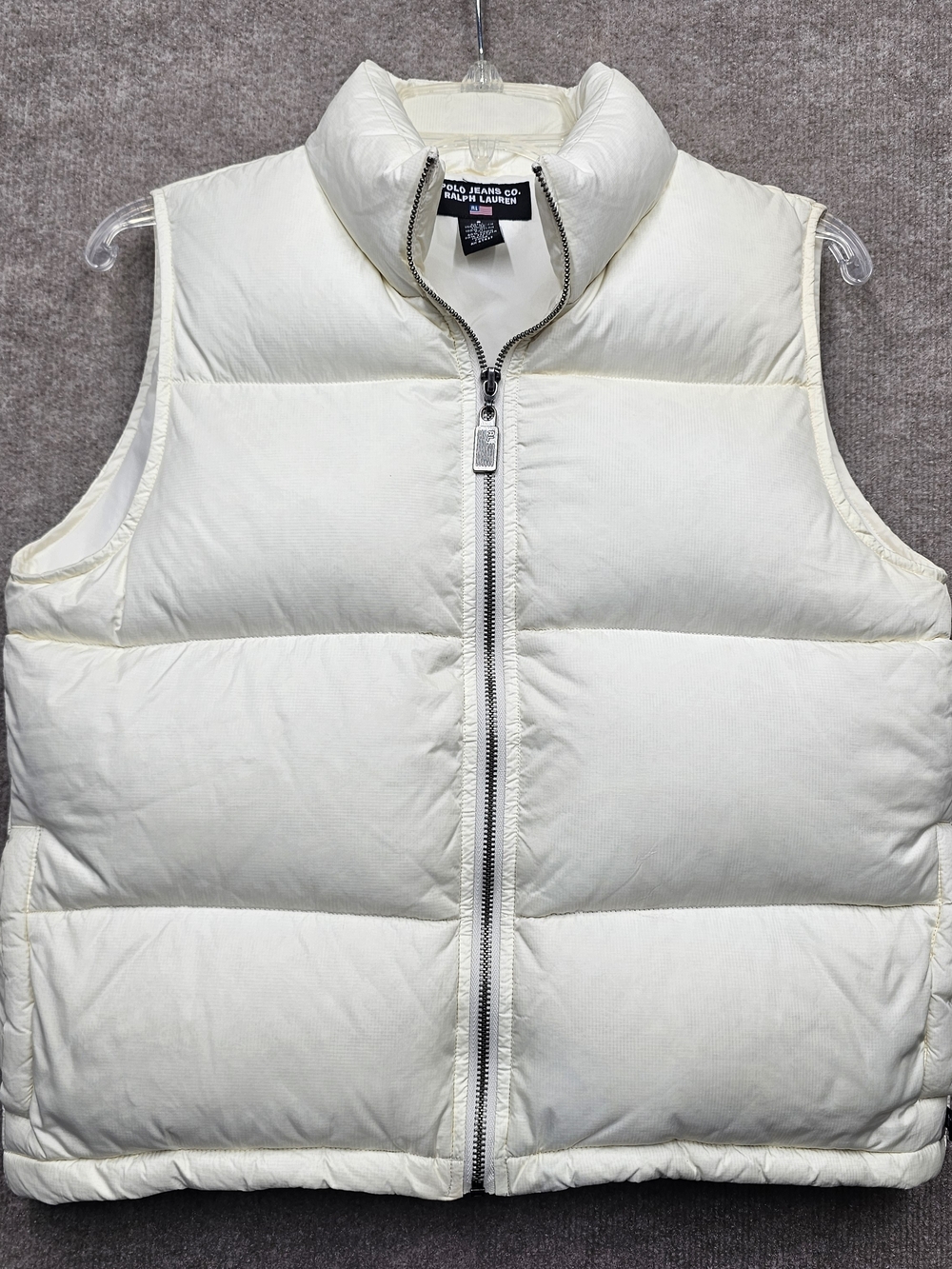 Vintage Y2K Polo Jeans Co Ralph Lauren Down Puffer Vest Womens S Cream